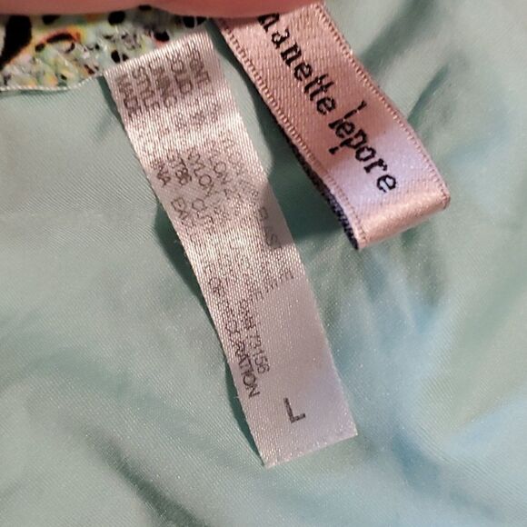 NANETTE Lepore Yellow Paisley Flounce Bikini Swim Swimsuit Large - Picture 6 of 6